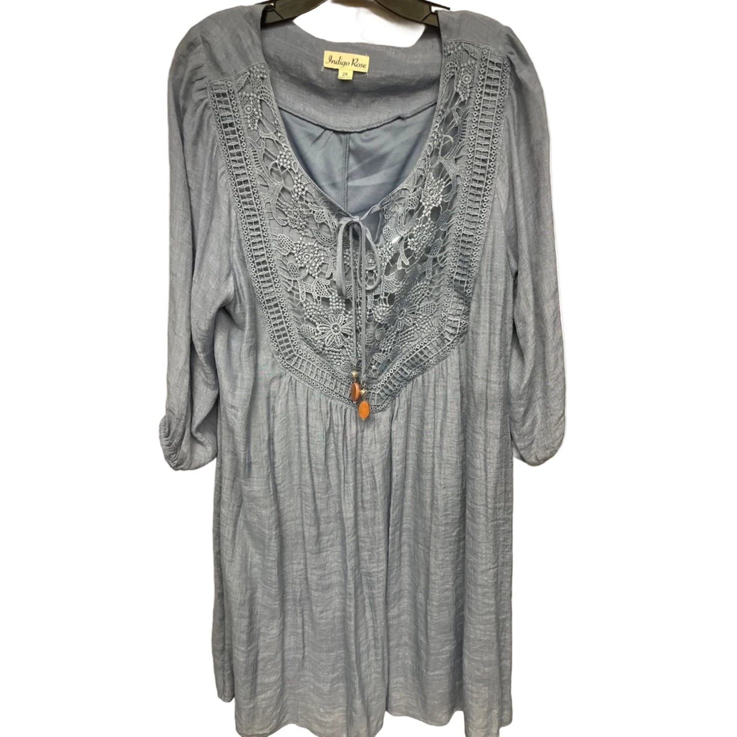 Dress Casual Midi By Indigo Rose In Blue, Size: 2x