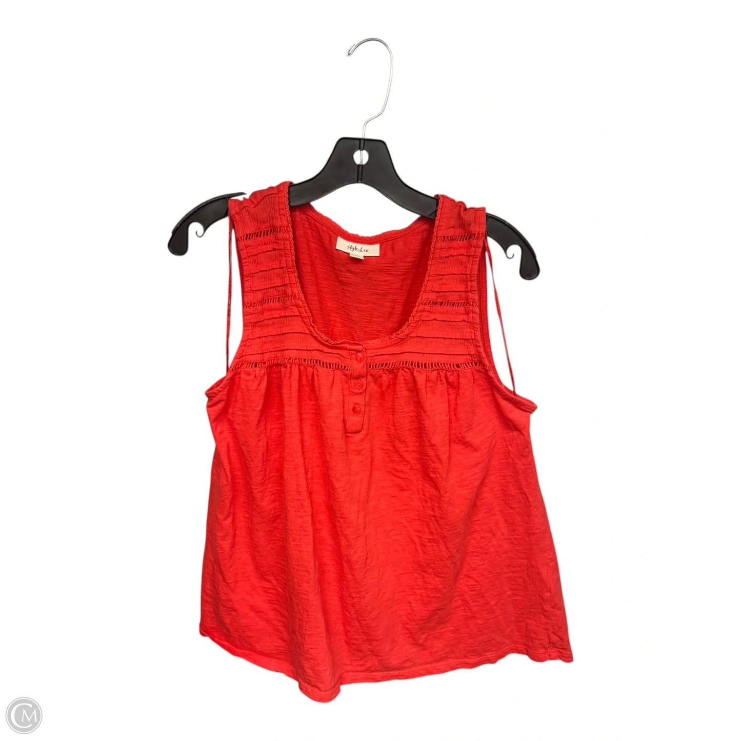 Top Sleeveless By Style And Company In Orange, Size: L