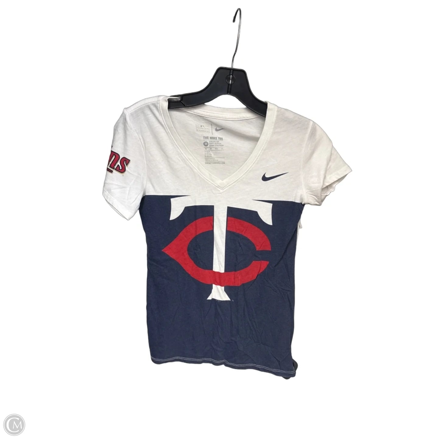 Athletic Top Short Sleeve By Nike Apparel In Blue Red & White, Size: Xs