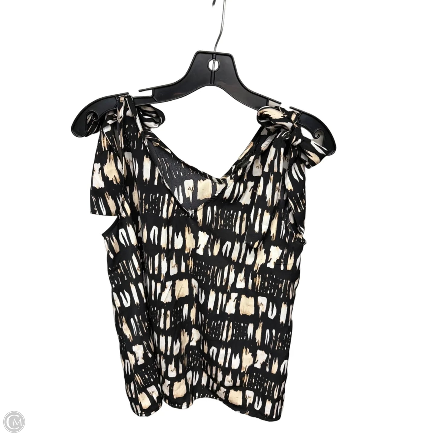 Top Sleeveless By Banana Republic In Black & Cream, Size: S
