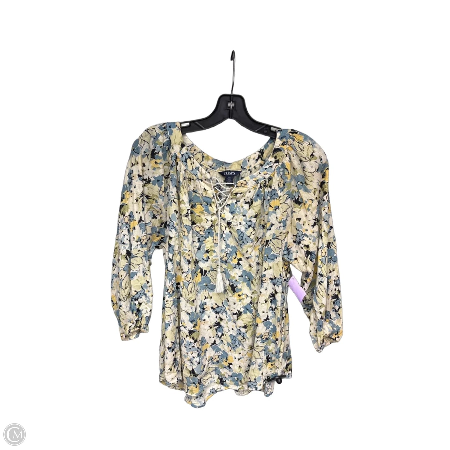 Top Long Sleeve By Chaps In Floral Print, Size: L