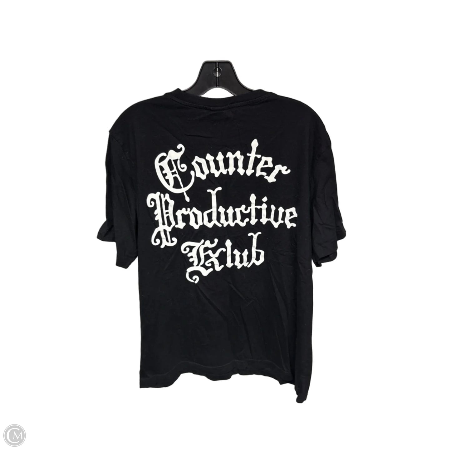 Top Short Sleeve By H&m In Black & White, Size: L