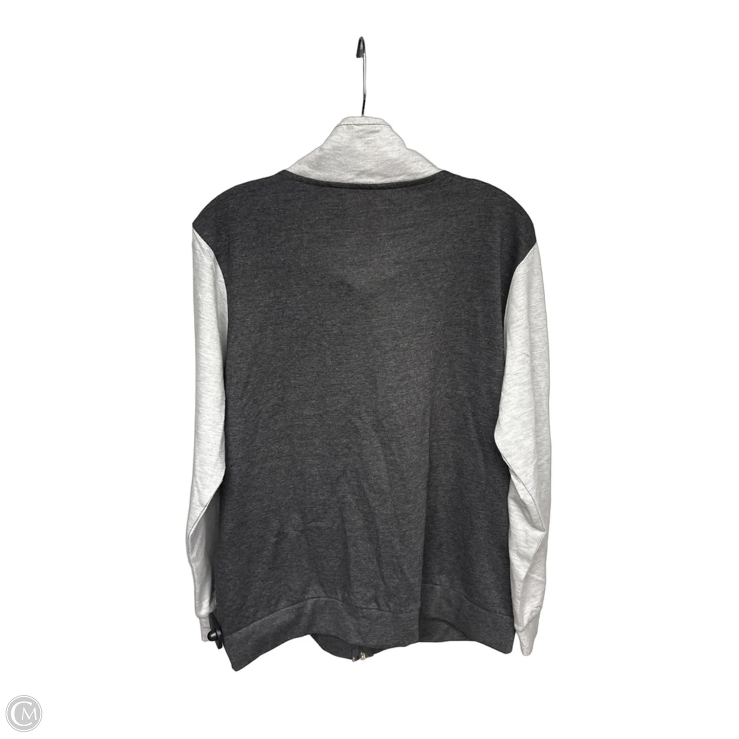 Athletic Jacket By Clothes Mentor In Grey & White, Size: L