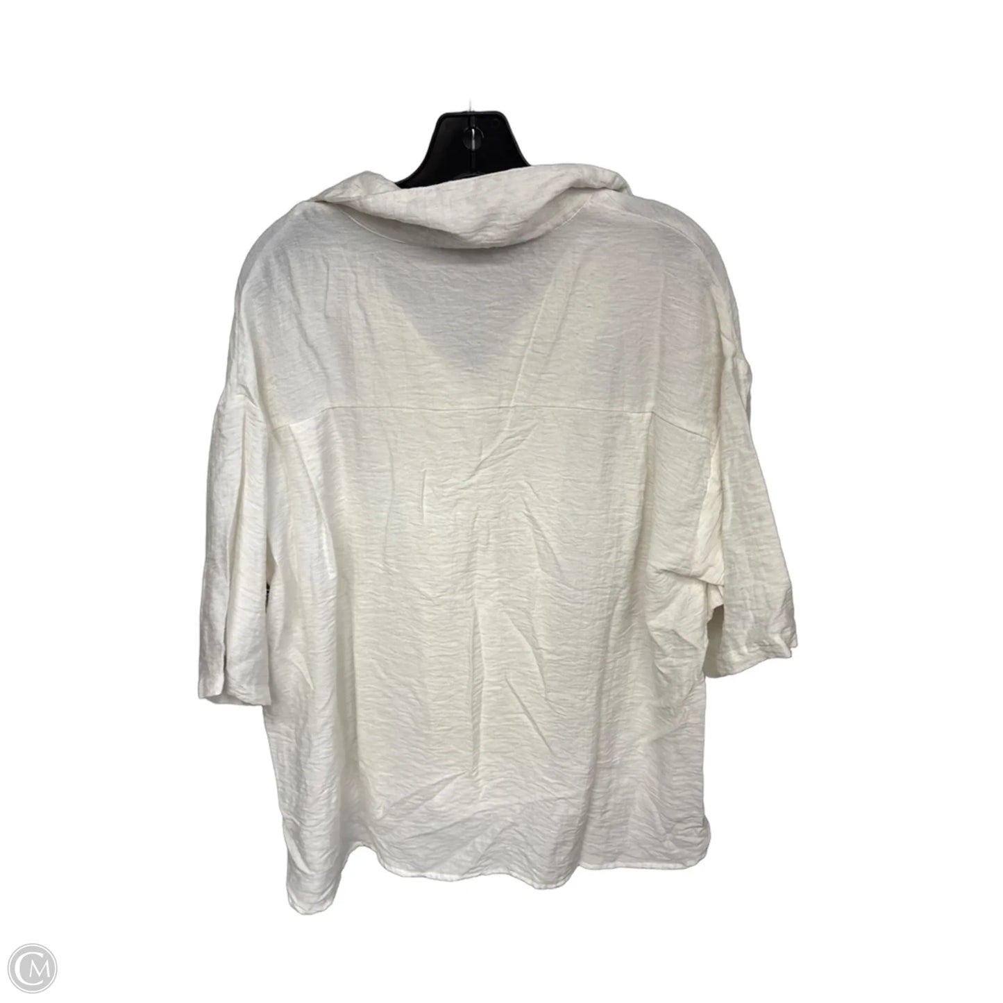 Top Short Sleeve By Cider In Cream, Size: L