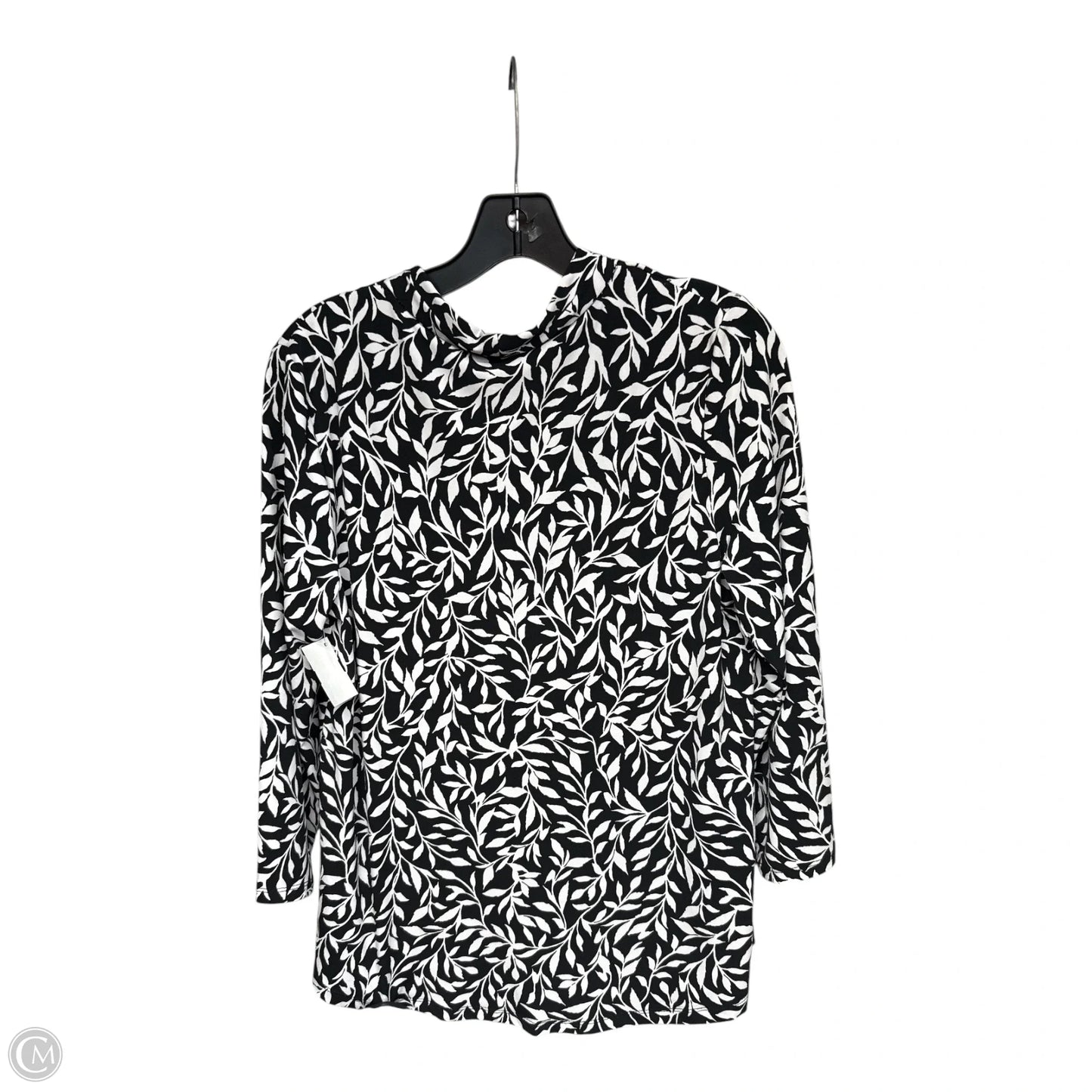 Top Long Sleeve By Jm Collections In Black & White, Size: S