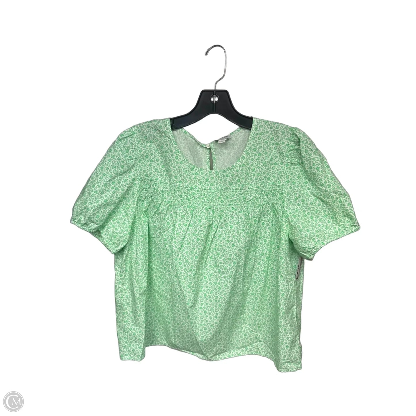 Top Short Sleeve By J. Crew In Green & White, Size: L