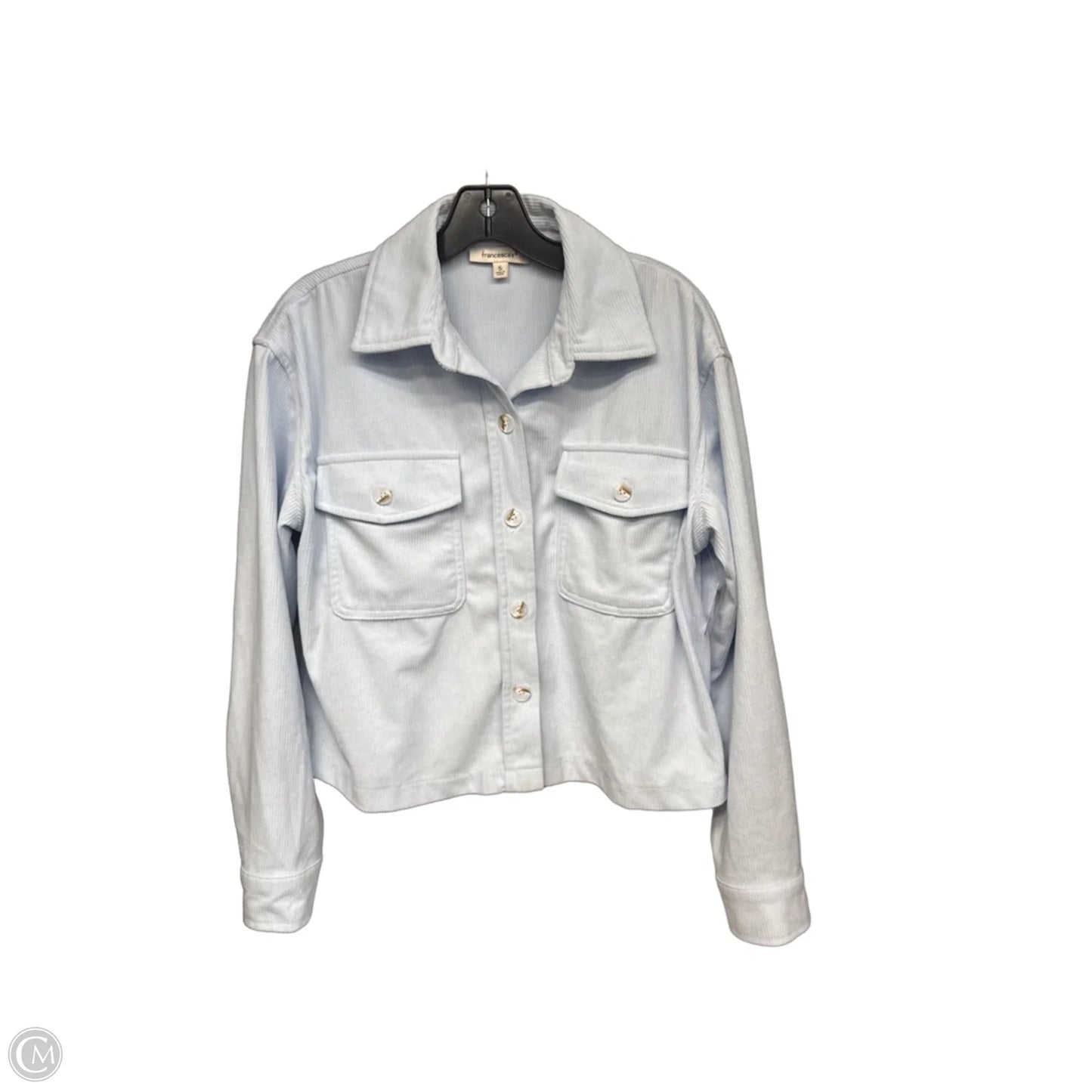 Jacket Shirt By Francesca’s In Blue, Size: S