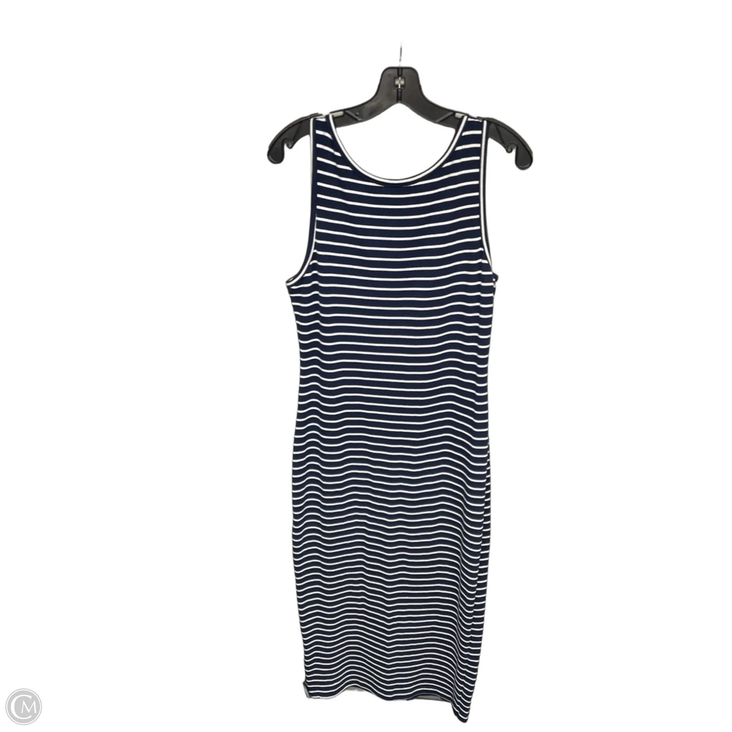 Dress Casual Midi By Clothes Mentor In Blue & White, Size: M