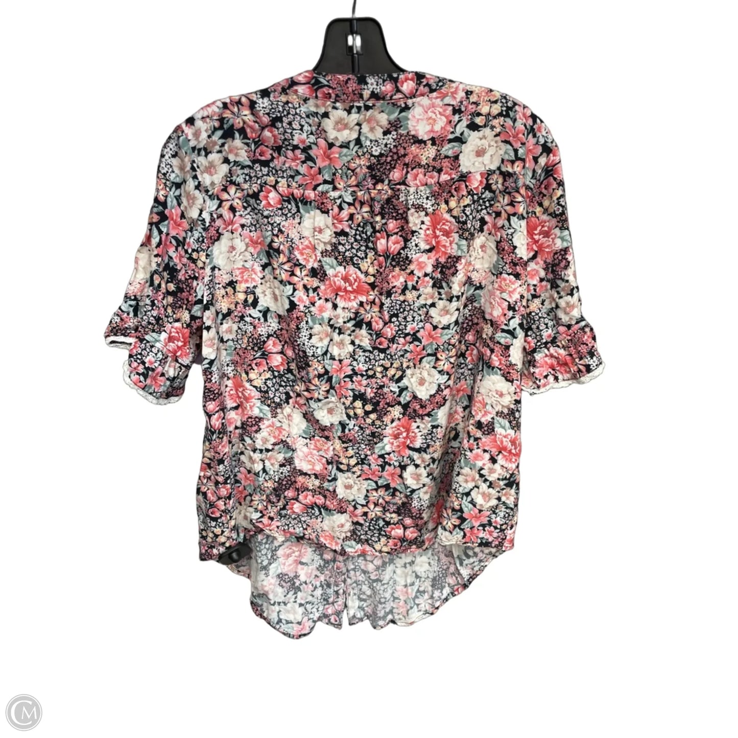 Top Short Sleeve By Agb In Floral Print, Size: L