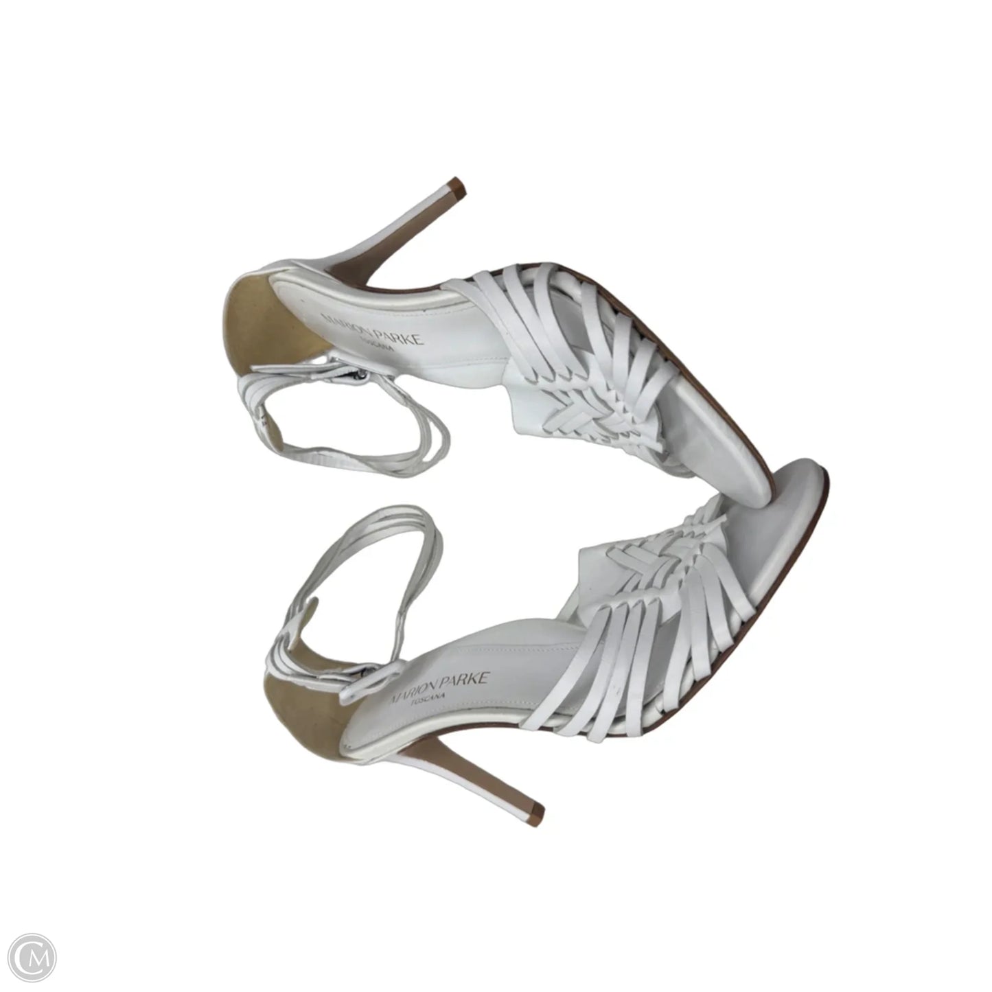 Sandals Heels Stiletto By Marion Parke In White, Size: