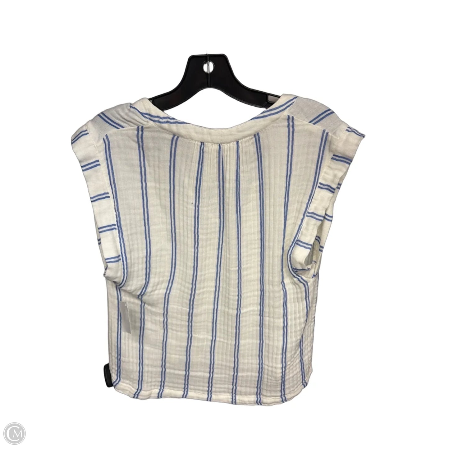 Top Short Sleeve By Faherty In Blue & White, Size: M