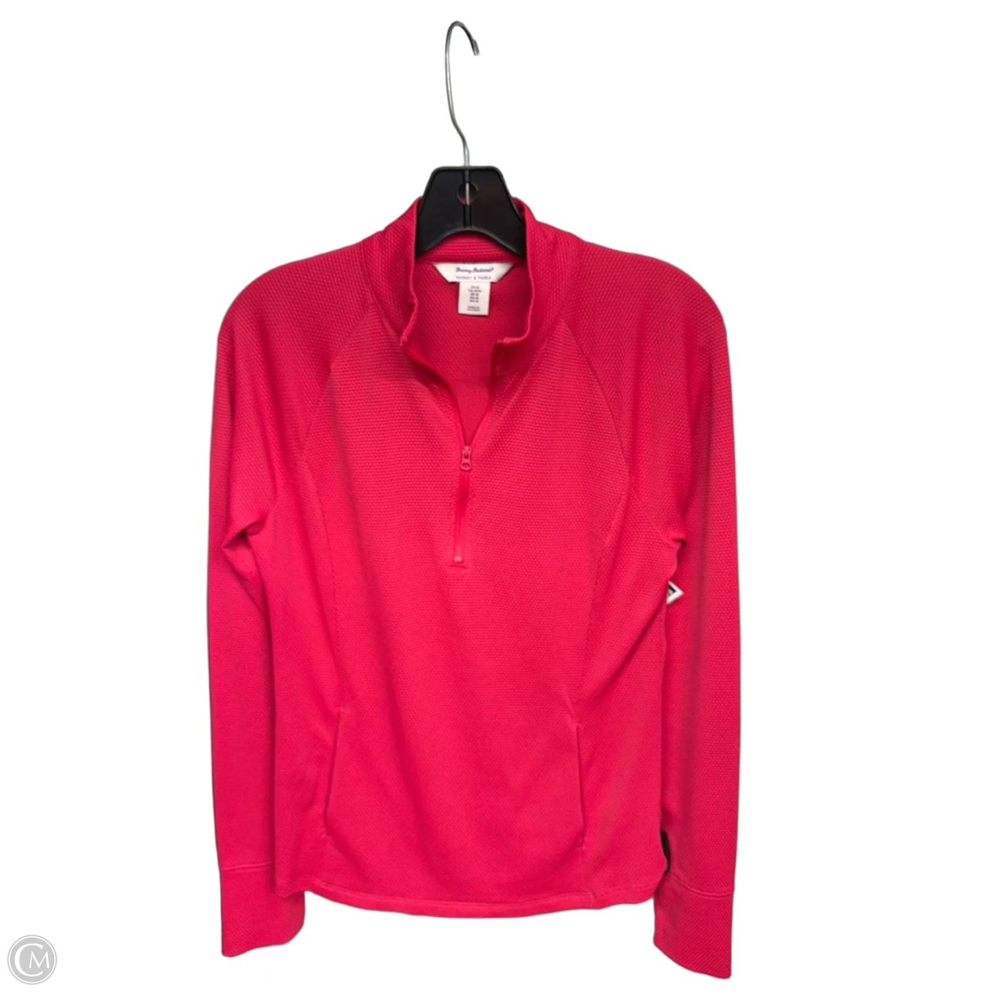 Athletic Top Long Sleeve Collar By Tommy Bahama In Pink, Size: M