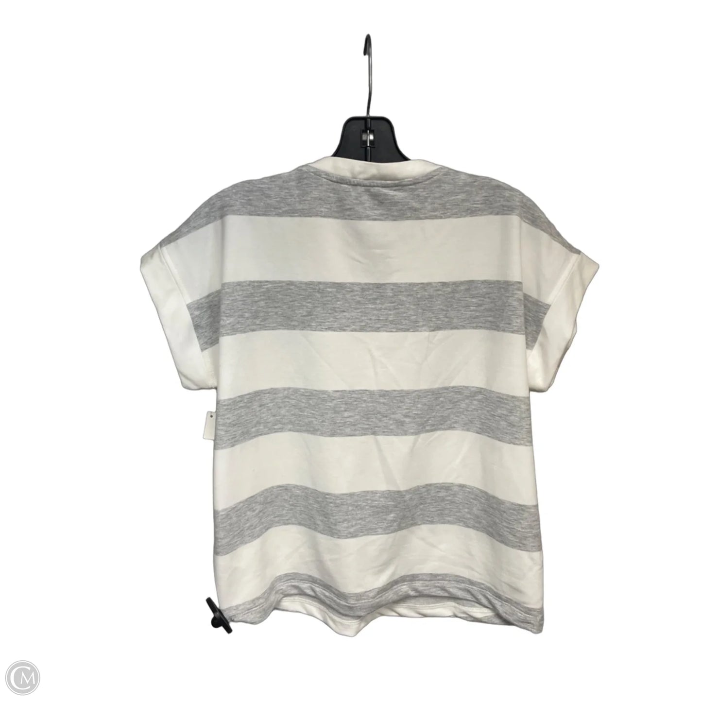 Top Short Sleeve By Cable And Gauge In Grey & White, Size: S