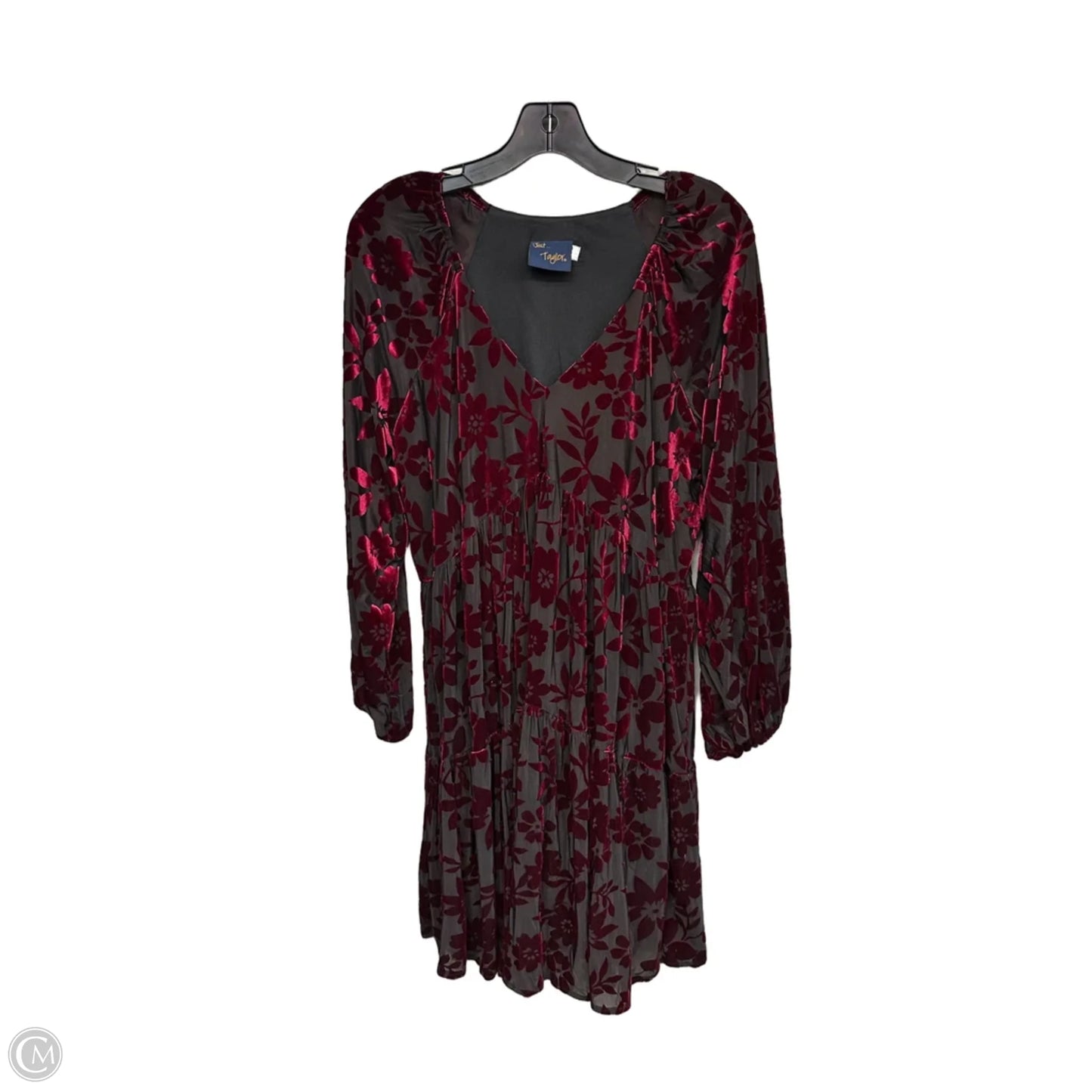 Dress Party Midi By Just Taylor In Black & Red, Size: 14