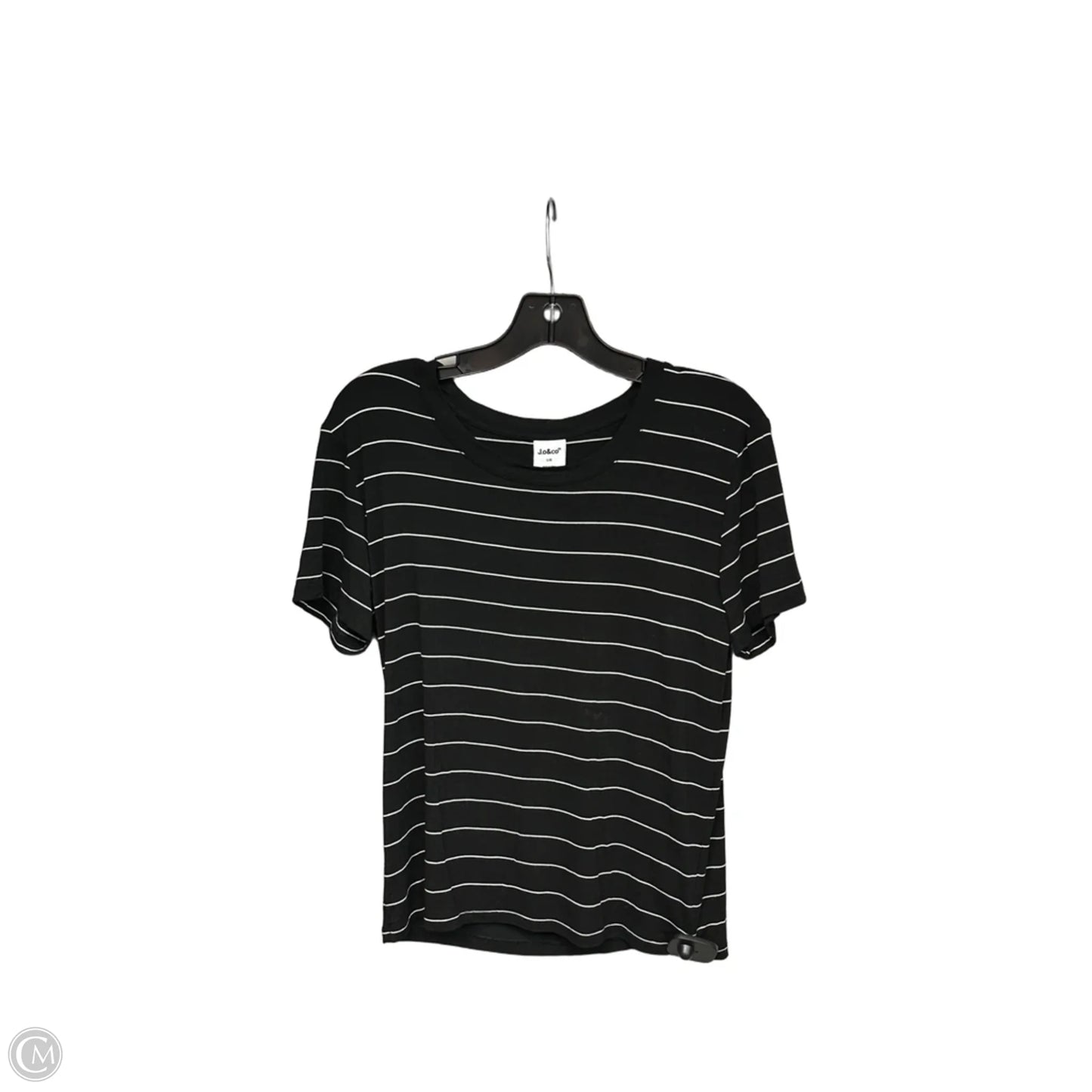 Top Short Sleeve Basic By Clothes Mentor In Black & White, Size: L