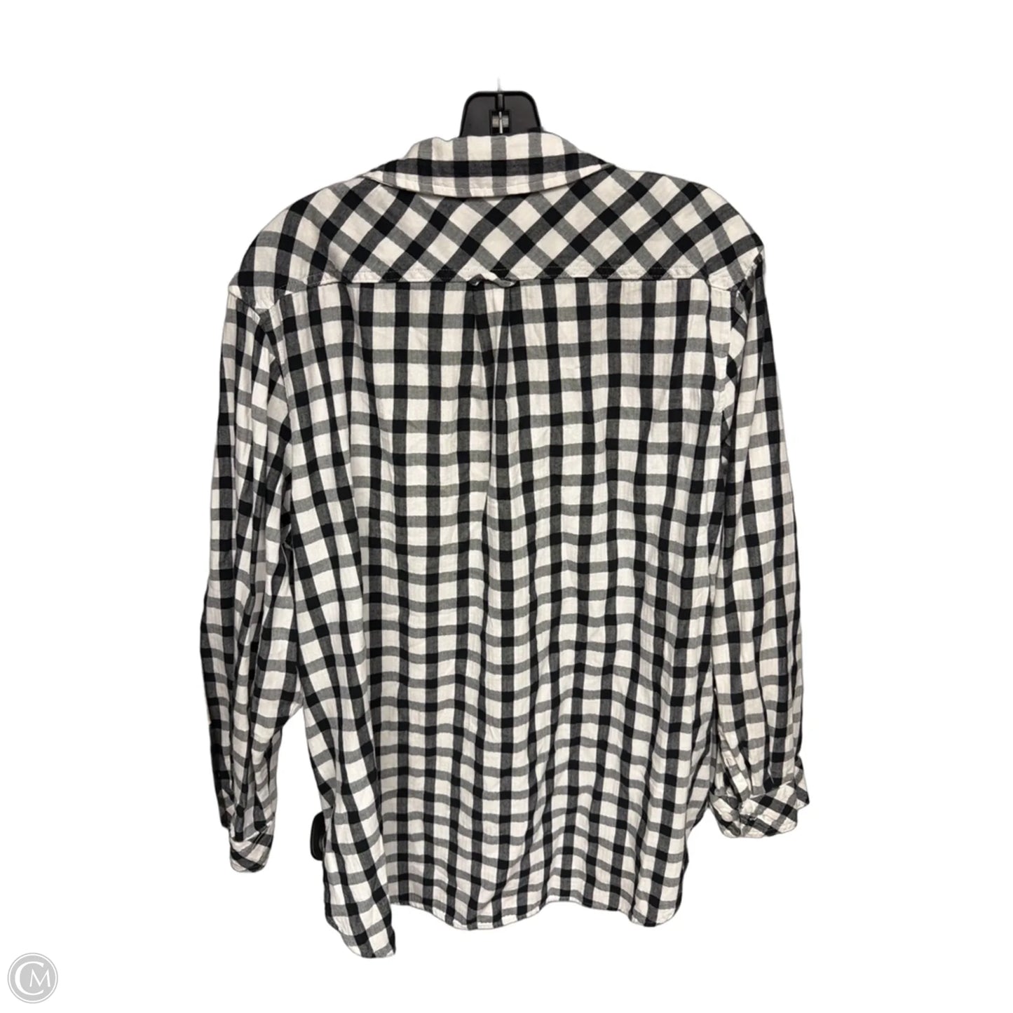 Top Long Sleeve By Ava & Viv In Black & White, Size: 2x