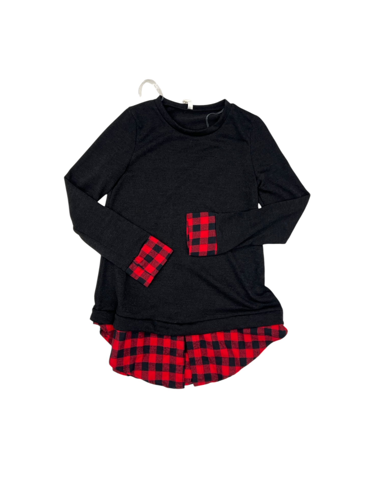 Top Long Sleeve By Pink Blush In Black & Red, Size: M