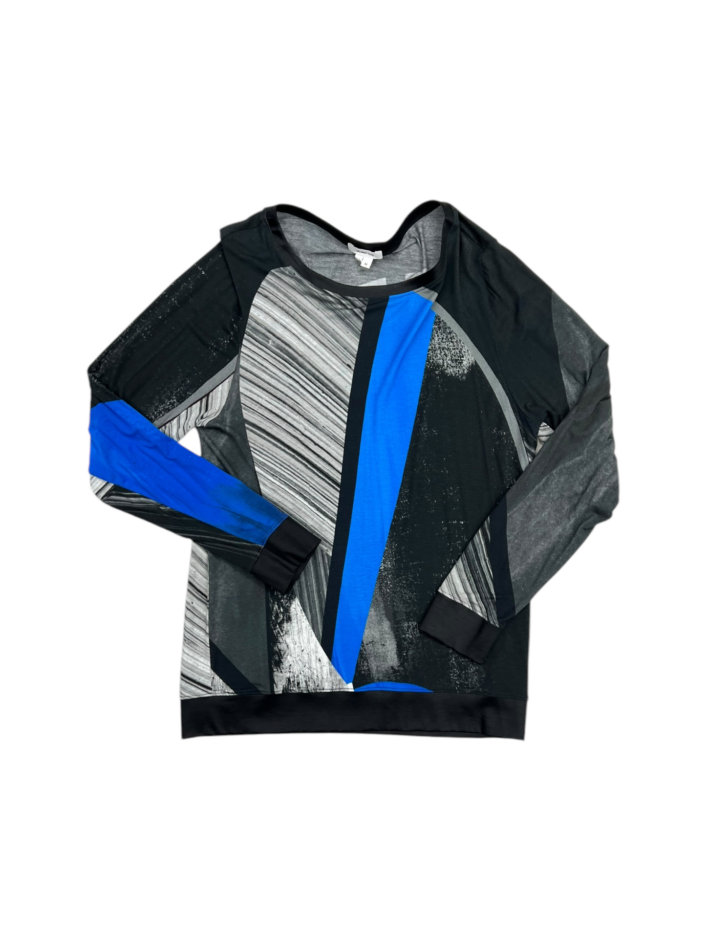 Top Long Sleeve By Helmut Lang In Blue & Grey, Size: M