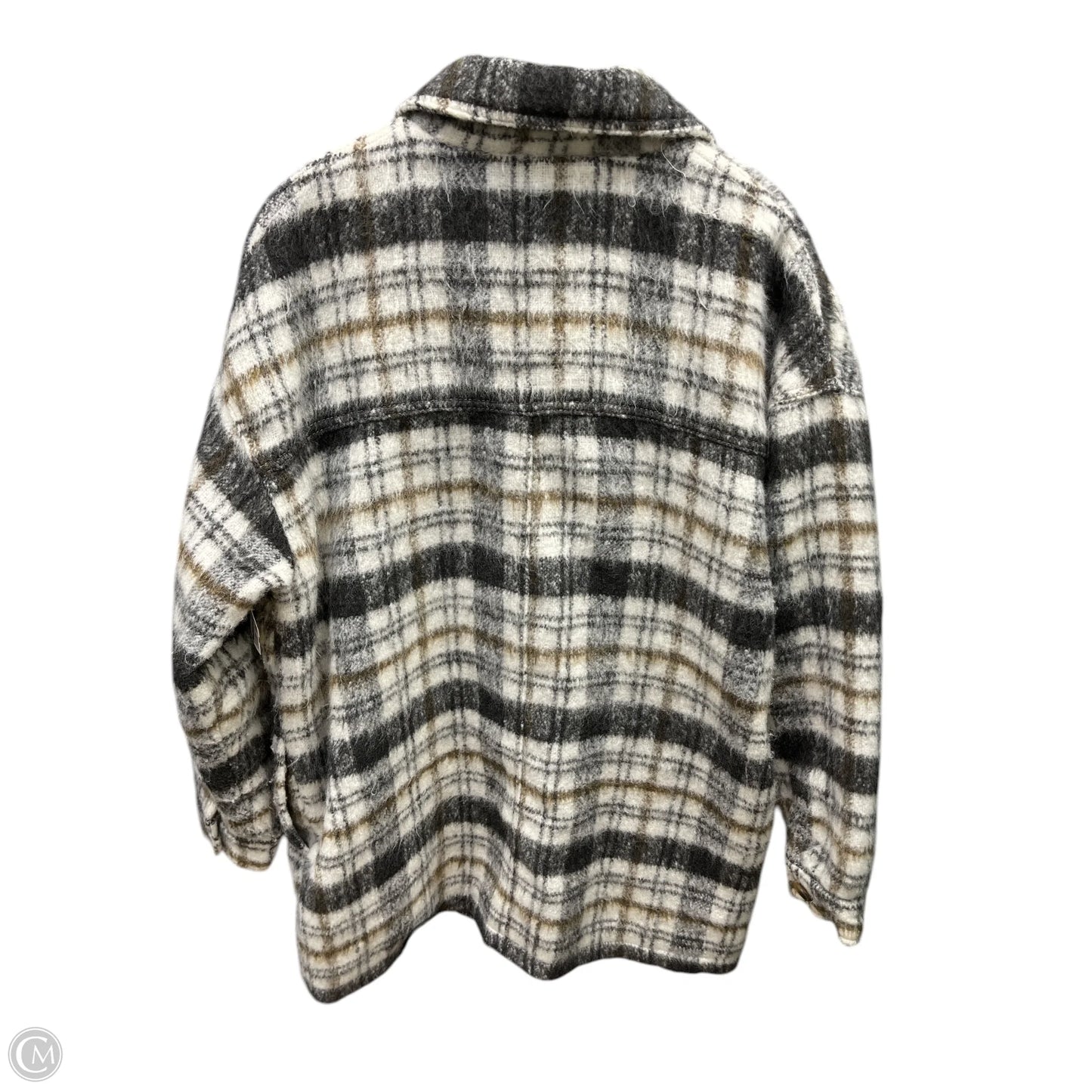 Jacket Faux Fur & Sherpa By Universal Thread In Plaid Pattern, Size: L
