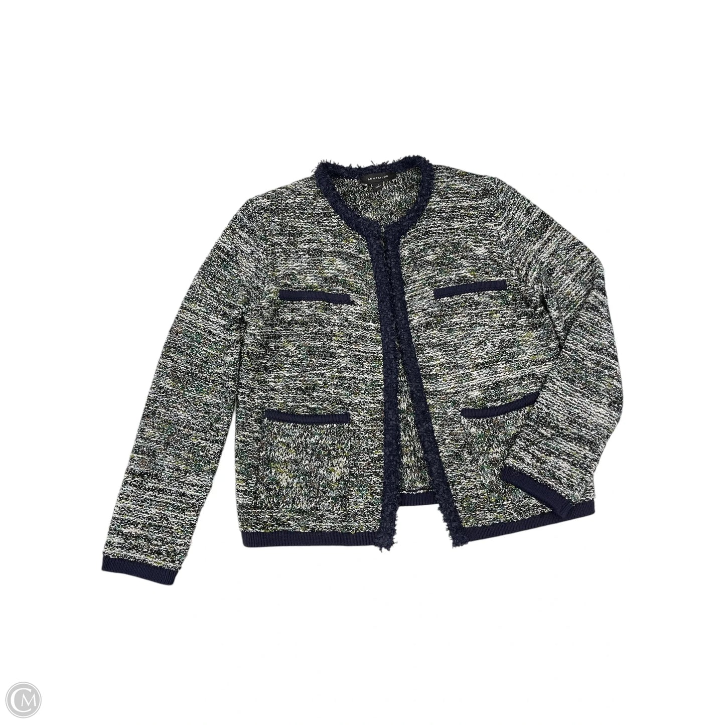 Cardigan By Ann Taylor In Blue & Green, Size: S