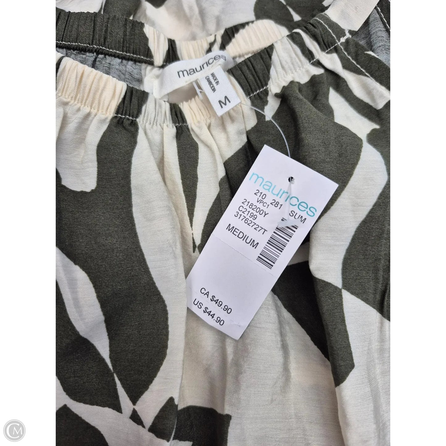 Dress Casual Maxi By Maurices In Green & White, Size: M