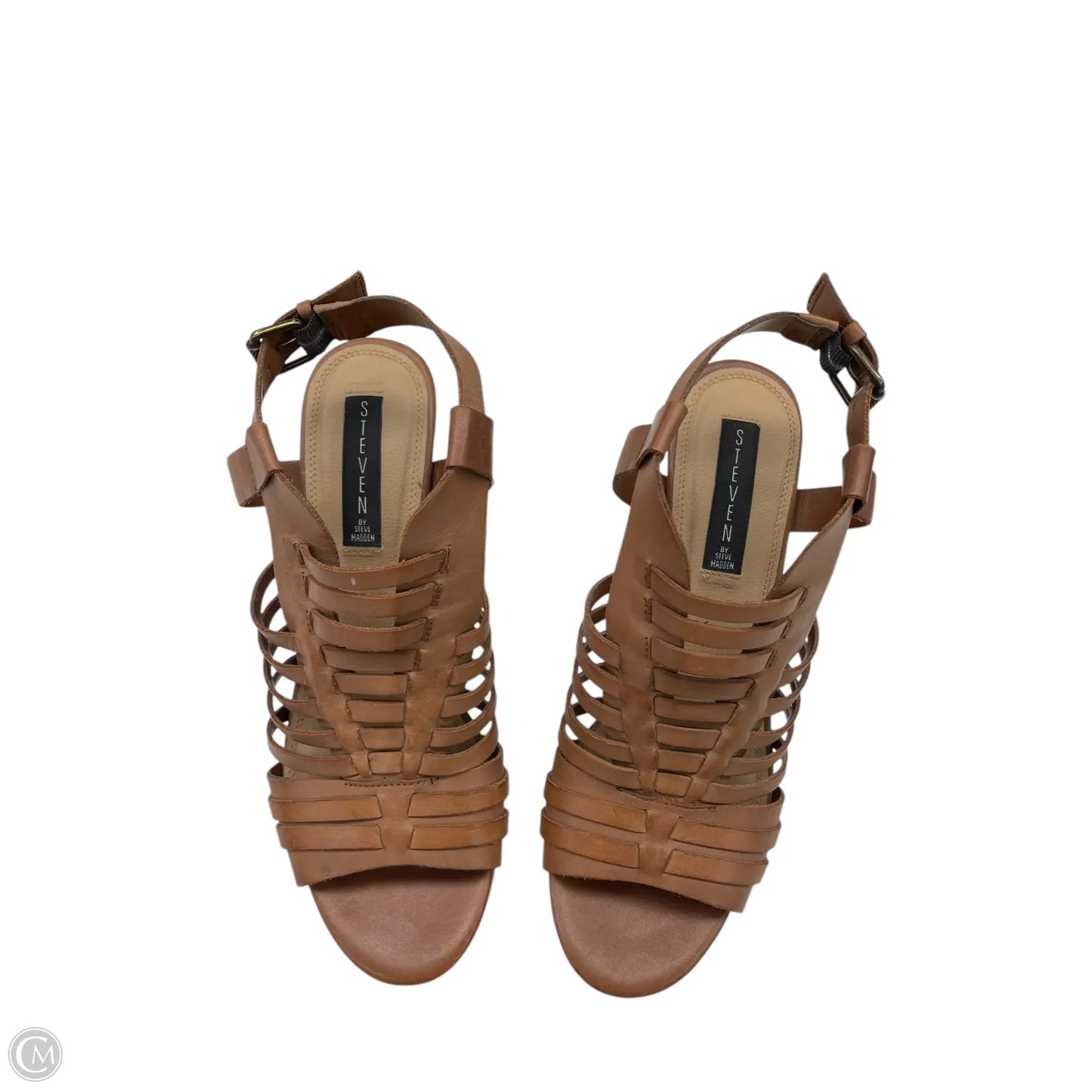 Sandals Heels Block By Steve Madden In Brown, Size: 10