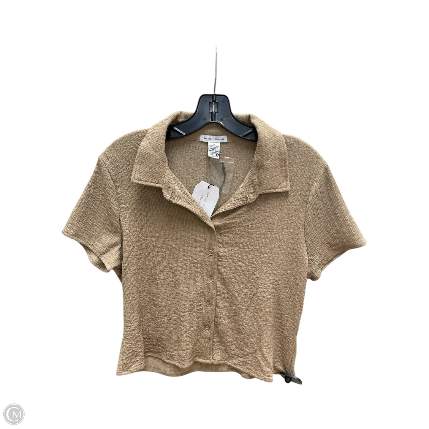 Top Short Sleeve By Clothes Mentor In Brown, Size: Xl