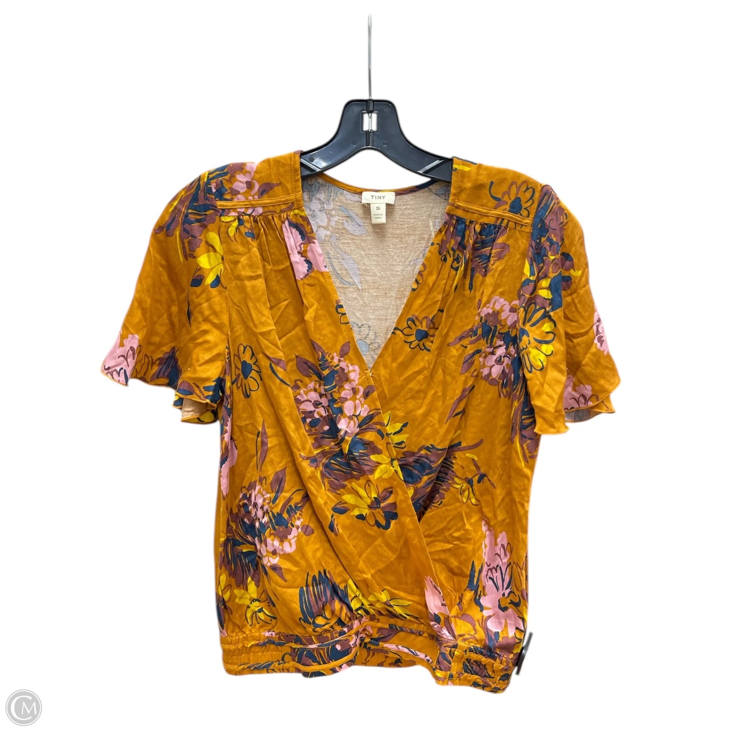 Top Short Sleeve By Tiny In Gold, Size: S
