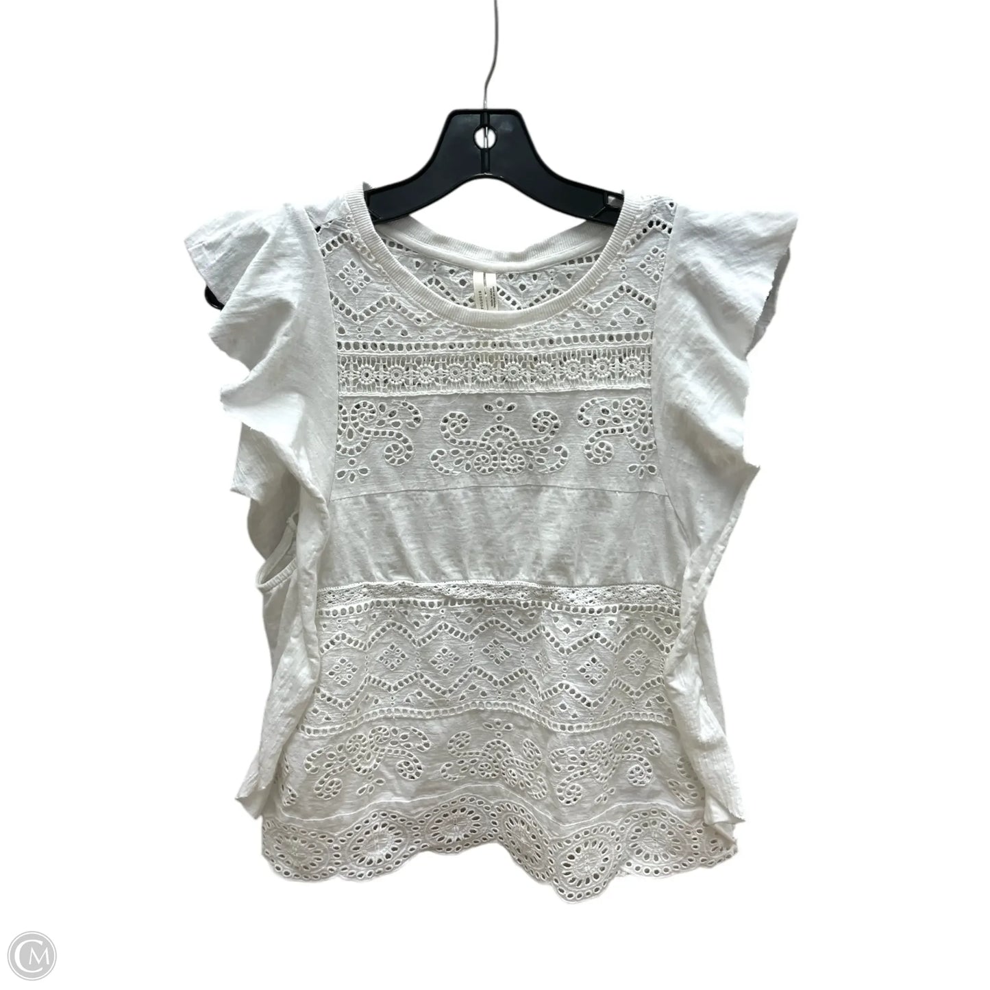 Top Sleeveless By Anthropologie In White, Size: M