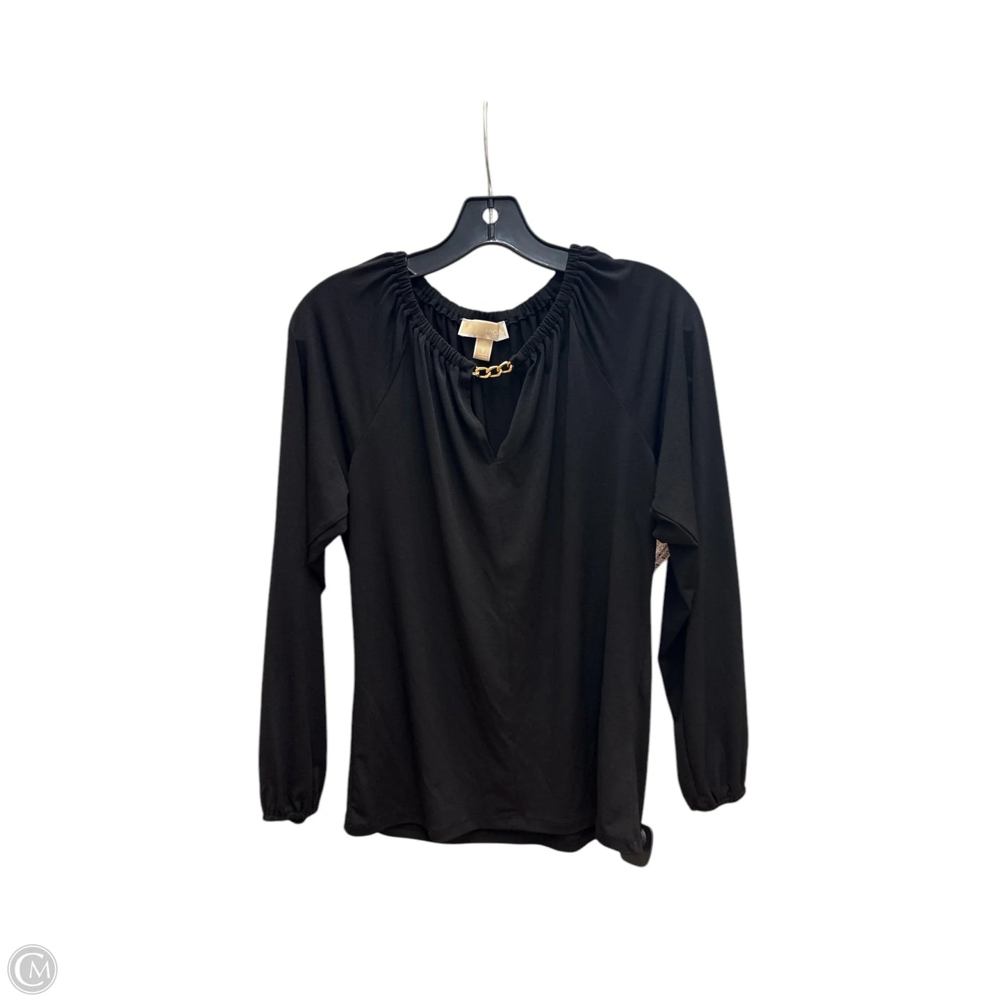 Top Long Sleeve Designer By Michael Kors In Black, Size: S