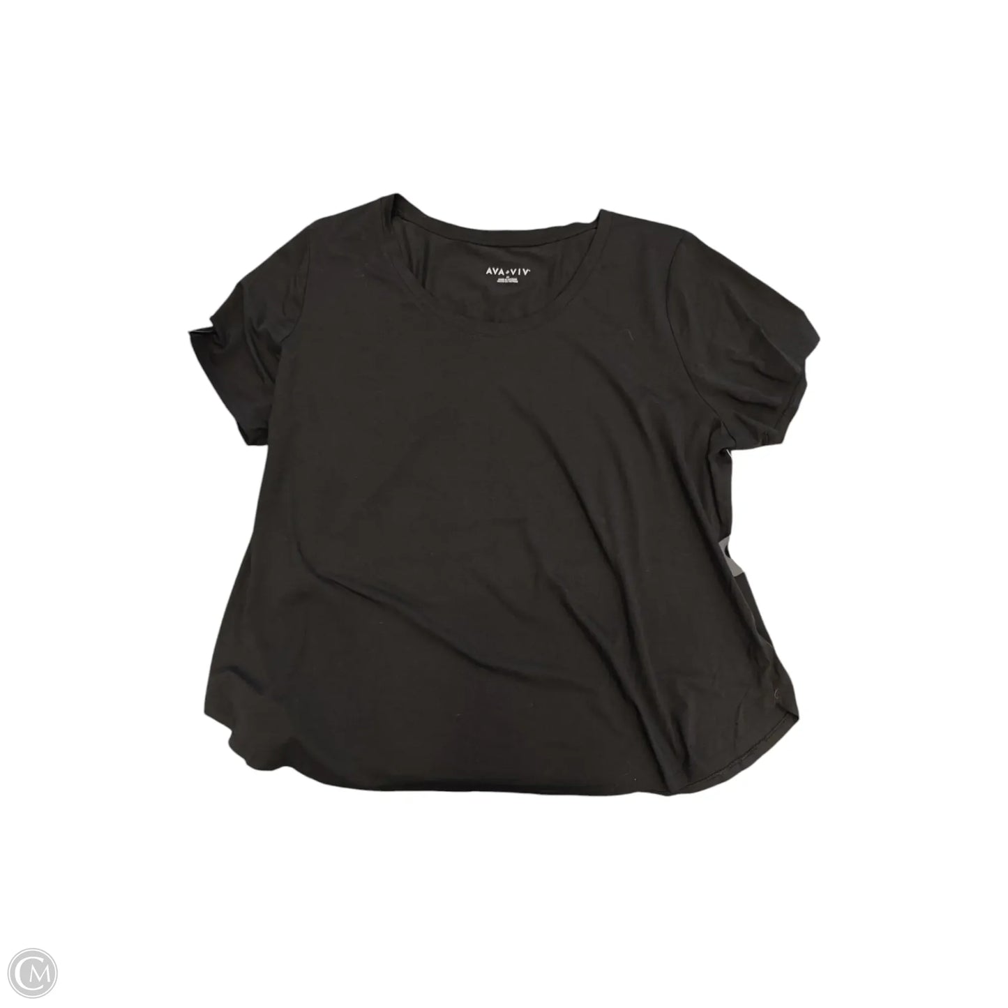 Top Short Sleeve Basic By Ava & Viv In Black, Size: 2x
