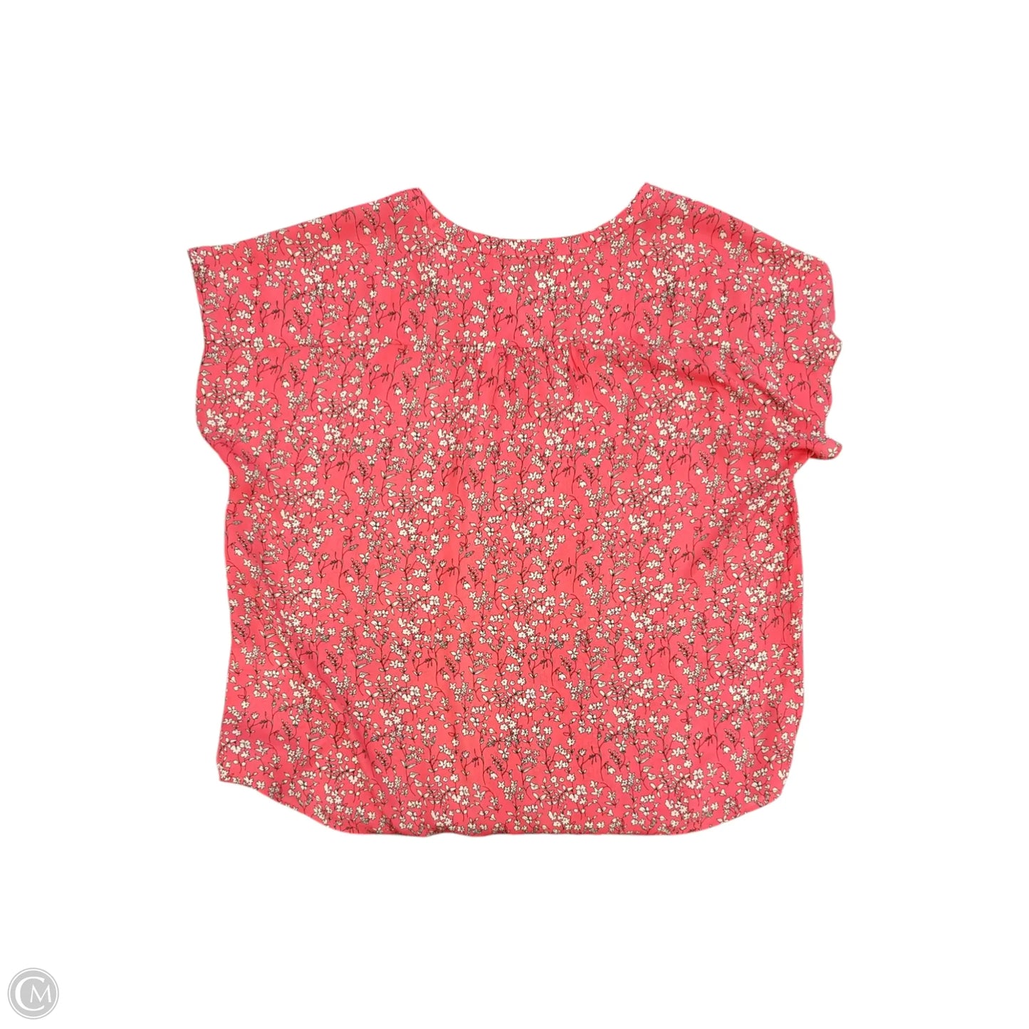 Top Short Sleeve By Banana Republic In Pink & White, Size: Xl