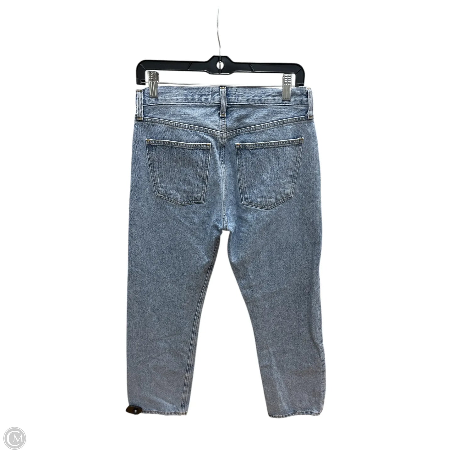 Jeans Straight By Agolde In Blue Denim, Size: 4