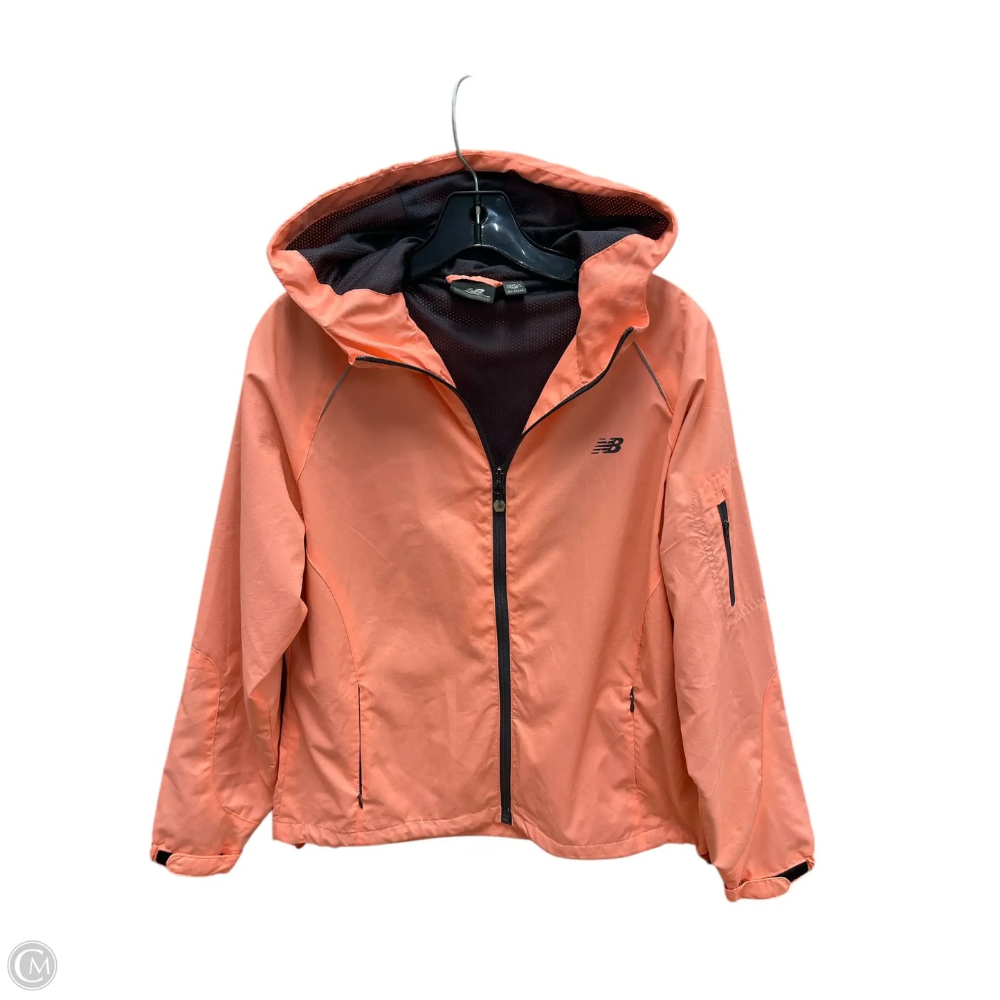 Jacket Windbreaker By New Balance In Orange, Size: L