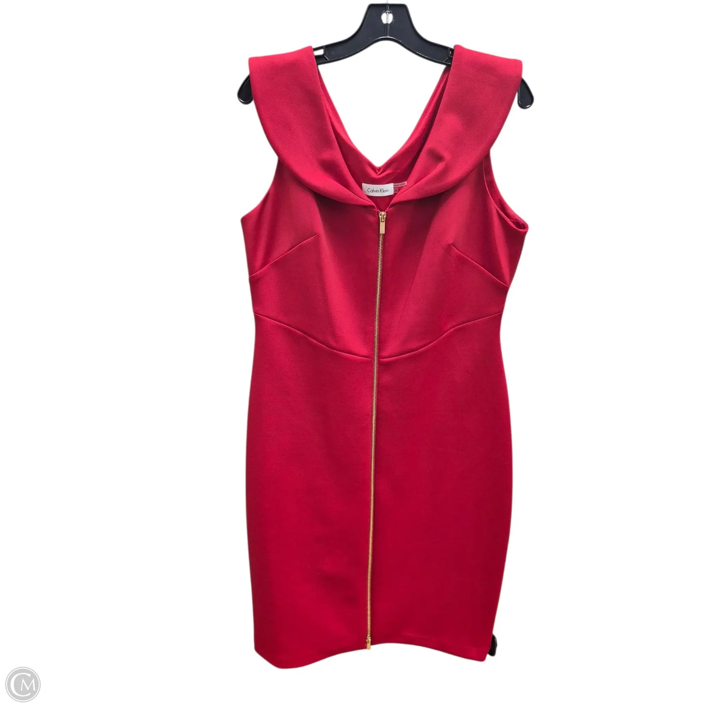 Dress Party Midi By Calvin Klein In Red, Size: Xl