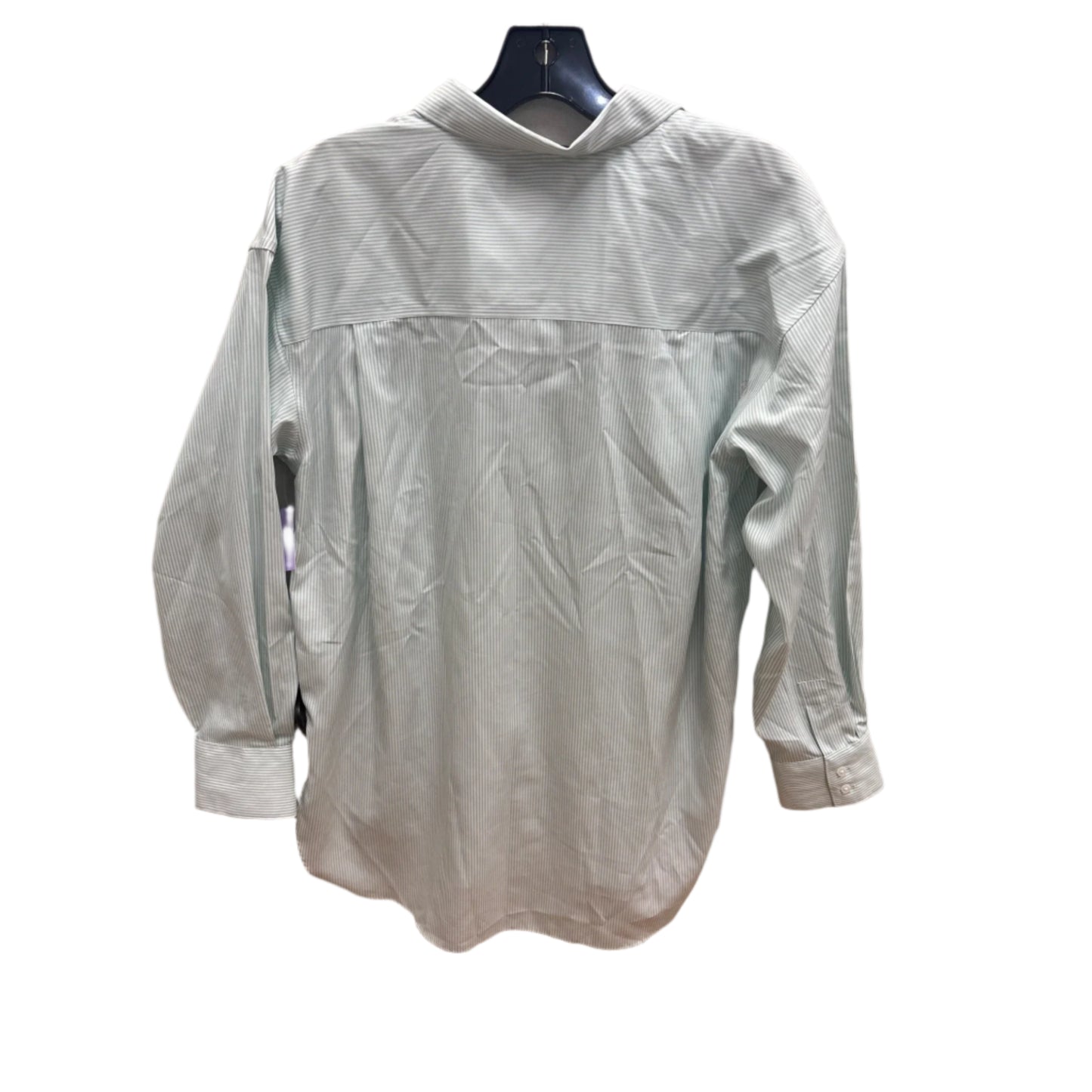 Top Long Sleeve By Lands End In Green & White, Size: Xs