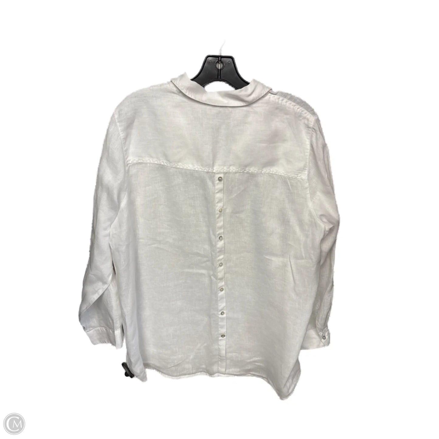 Top Long Sleeve By Tahari By Arthur Levine In White, Size: 1x