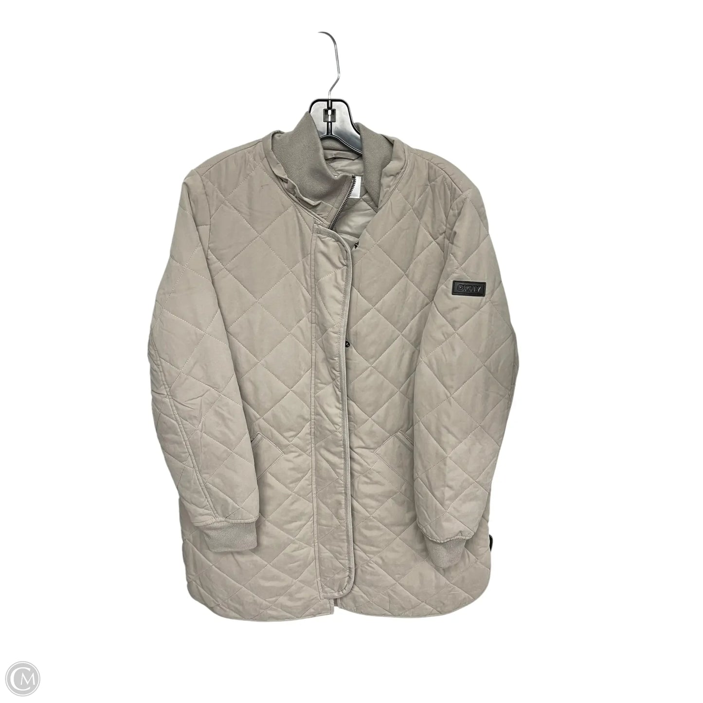 Jacket Puffer & Quilted By Dkny In Grey, Size: S