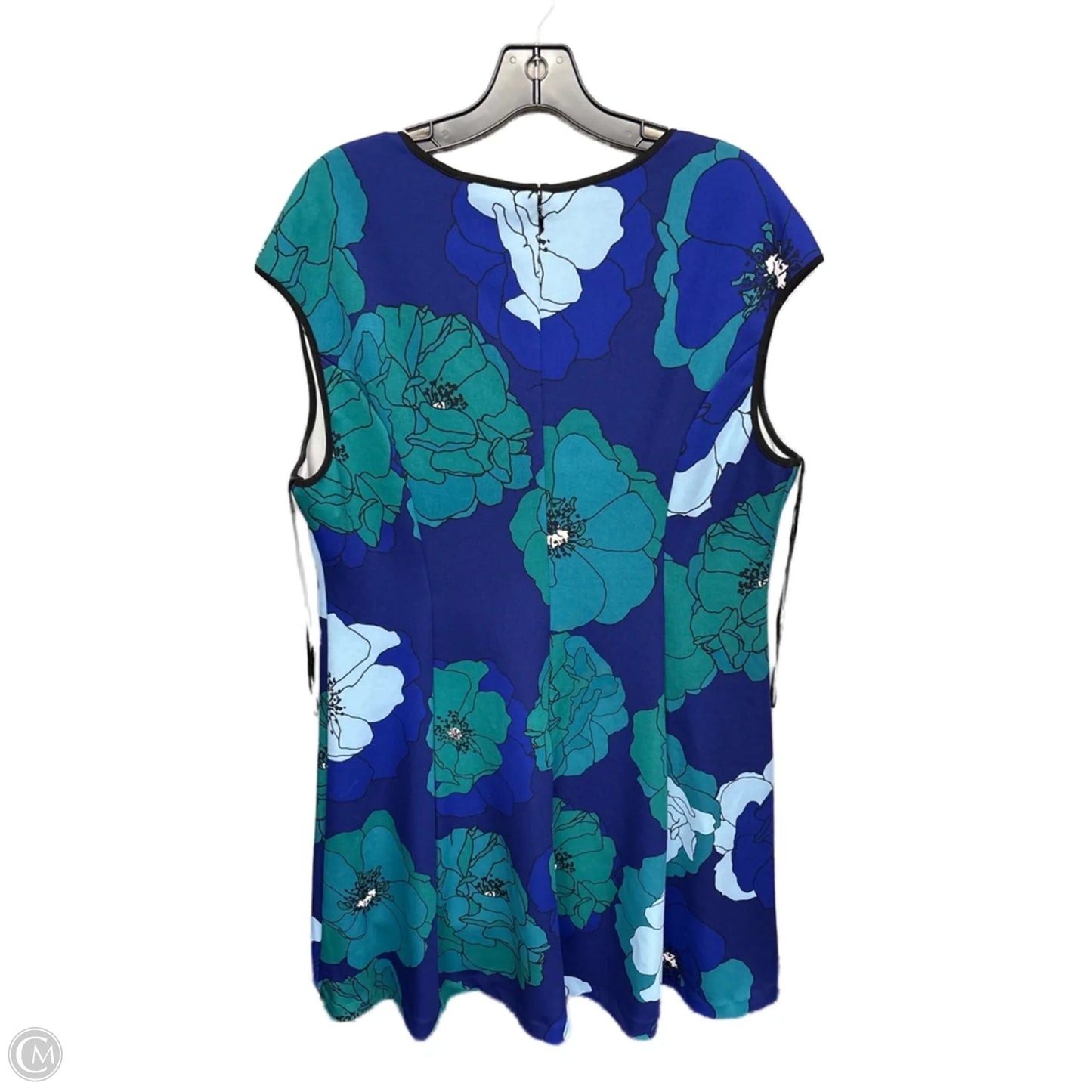 Dress Casual Midi By Vince Camuto In Blue & Green, Size: Xl