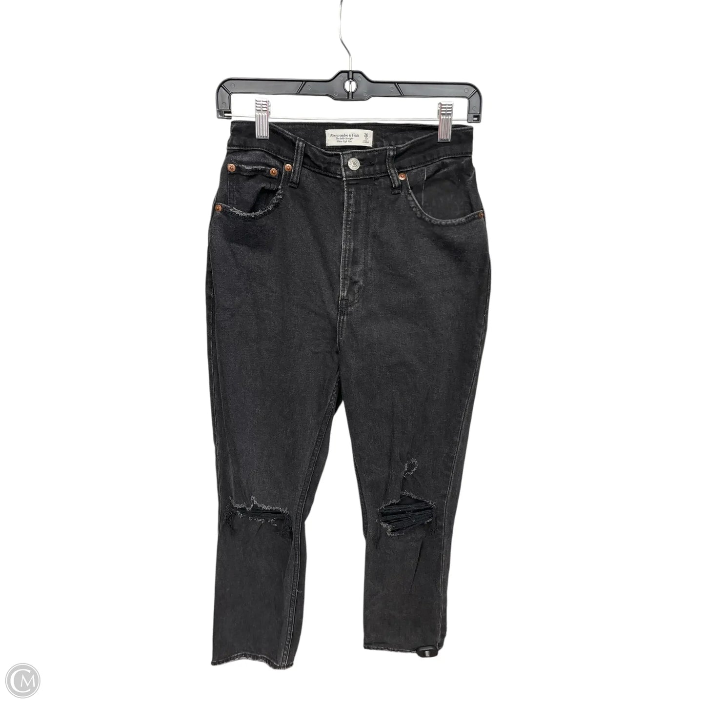 Jeans Straight By Abercrombie And Fitch In Black, Size: 2