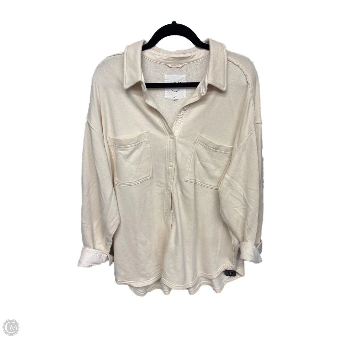 Jacket Shirt By Aerie In Cream, Size: L