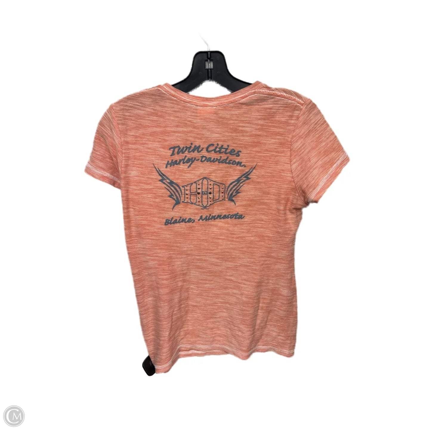 Top Short Sleeve By Harley Davidson In Orange, Size: S