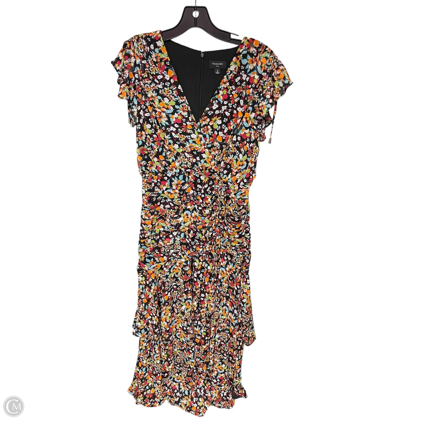 Dress Casual Maxi By Tahari By Arthur Levine In Orange & Red, Size: 4