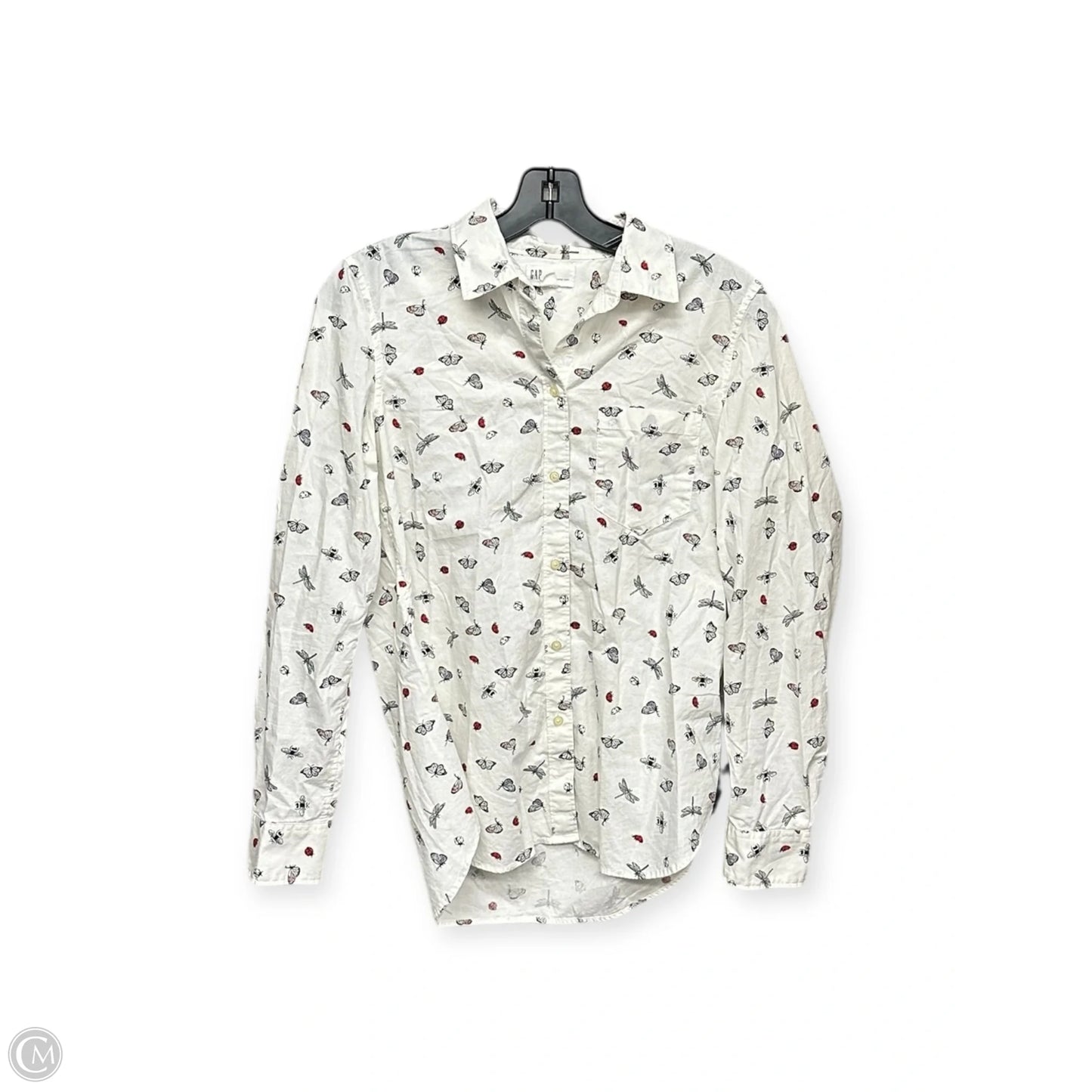 Top Long Sleeve By Gap In White, Size: S