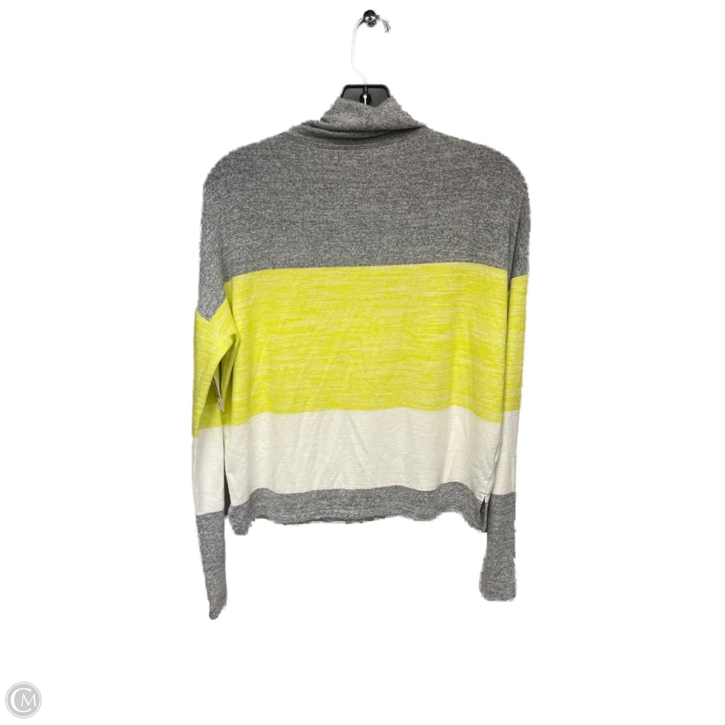 Top Long Sleeve By Banana Republic In Grey & Yellow, Size: Xs