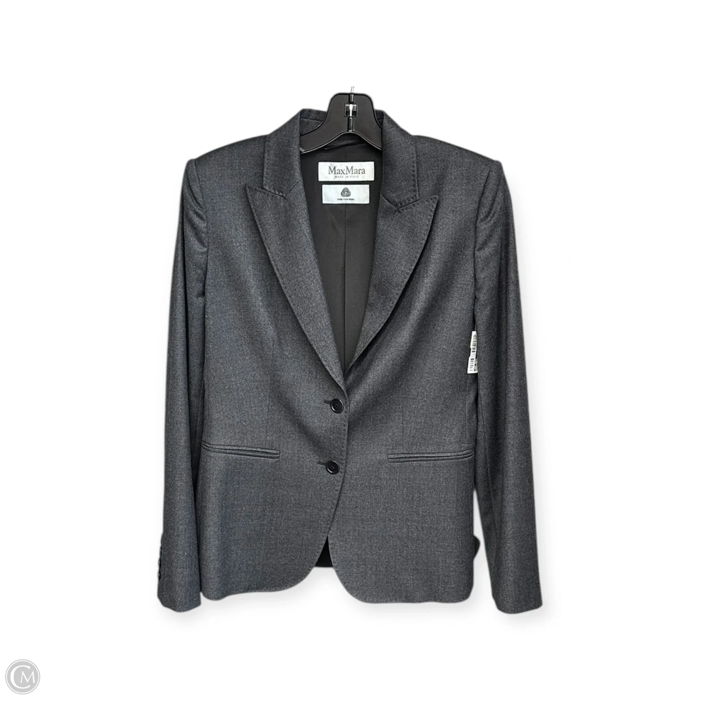 Blazer Designer By Max Mara In Grey, Size: 4