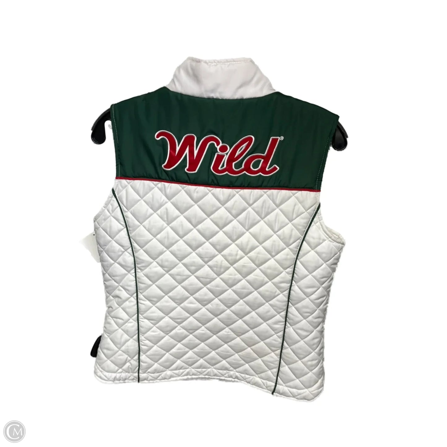 Vest Puffer & Quilted By Nhl In Green & White, Size: M