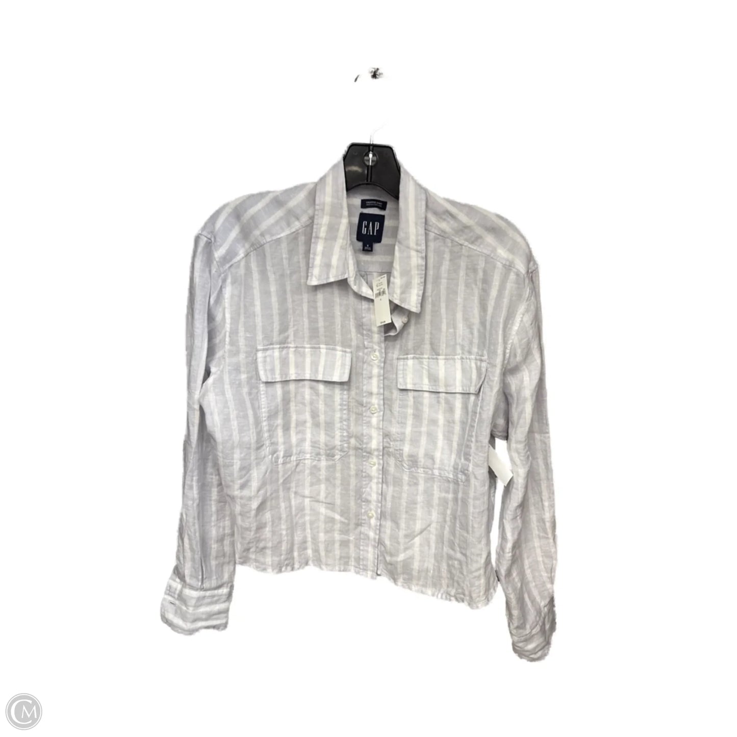 Top Long Sleeve By Gap In Blue & White, Size: S