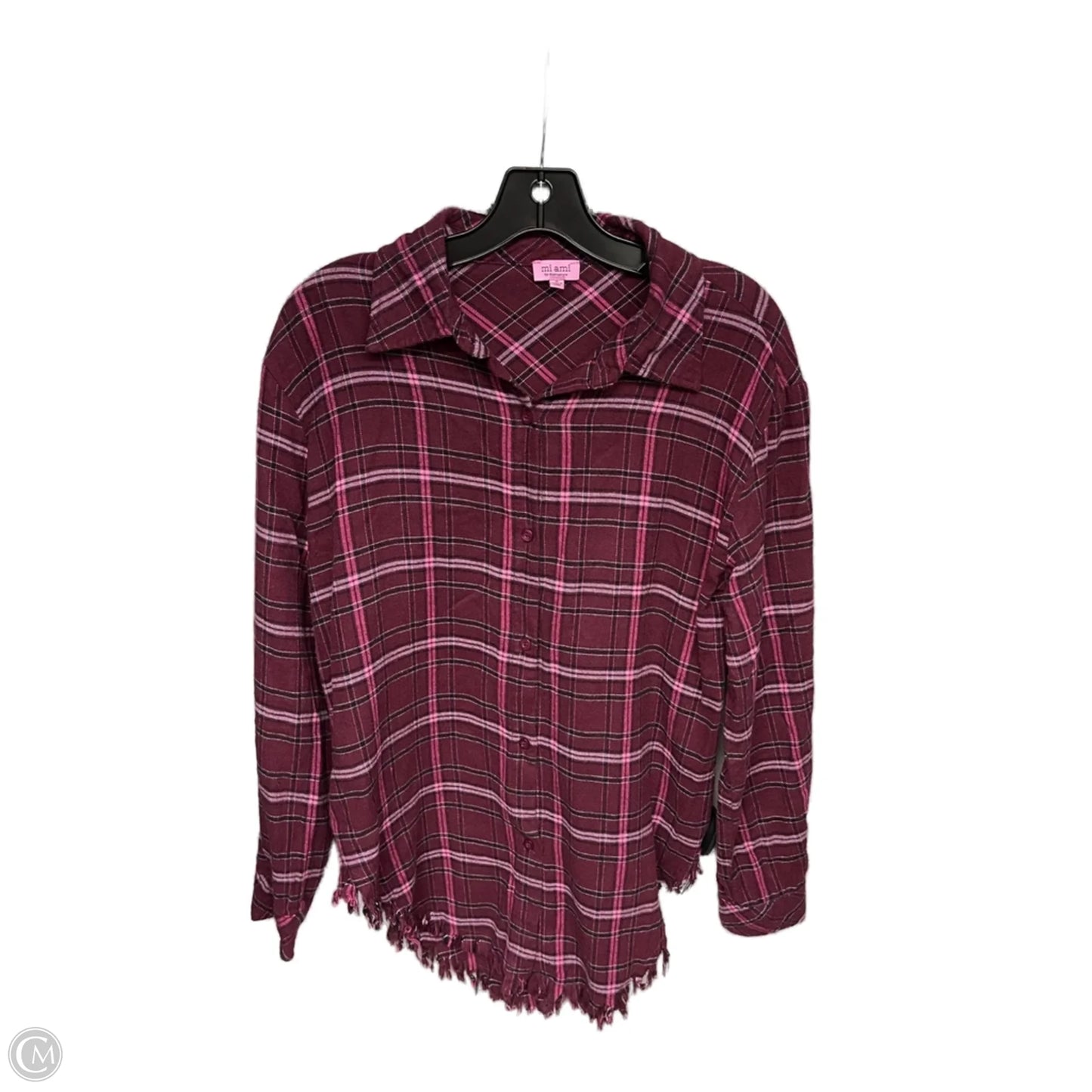 Top Long Sleeve By Miami In Purple, Size: S