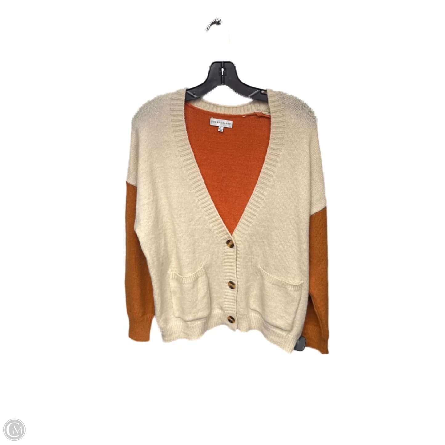Cardigan By Paper Crane In Cream & Orange, Size: S